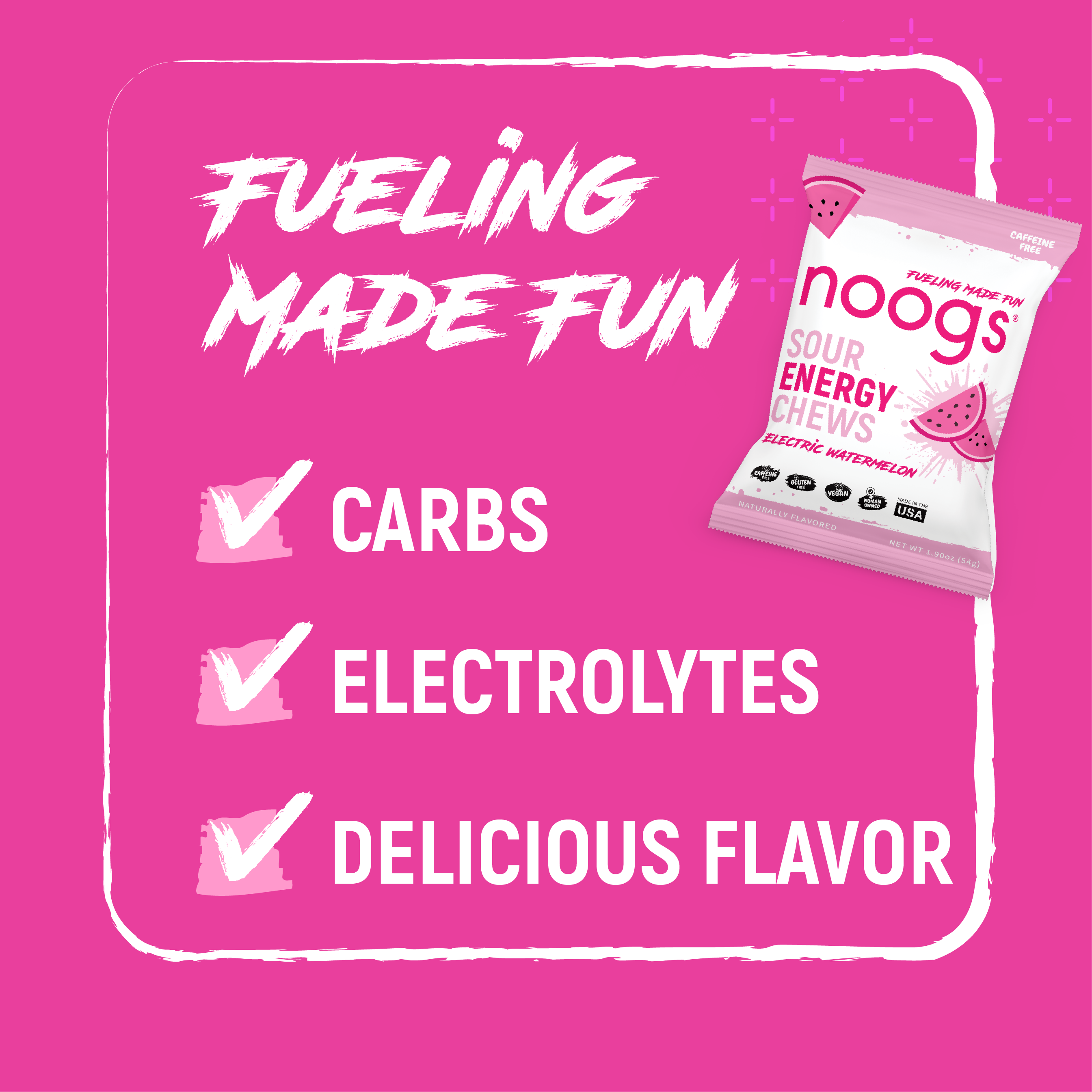 Electric Watermelon Sour Energy Chews (12 bags, 24 servings) - PSC