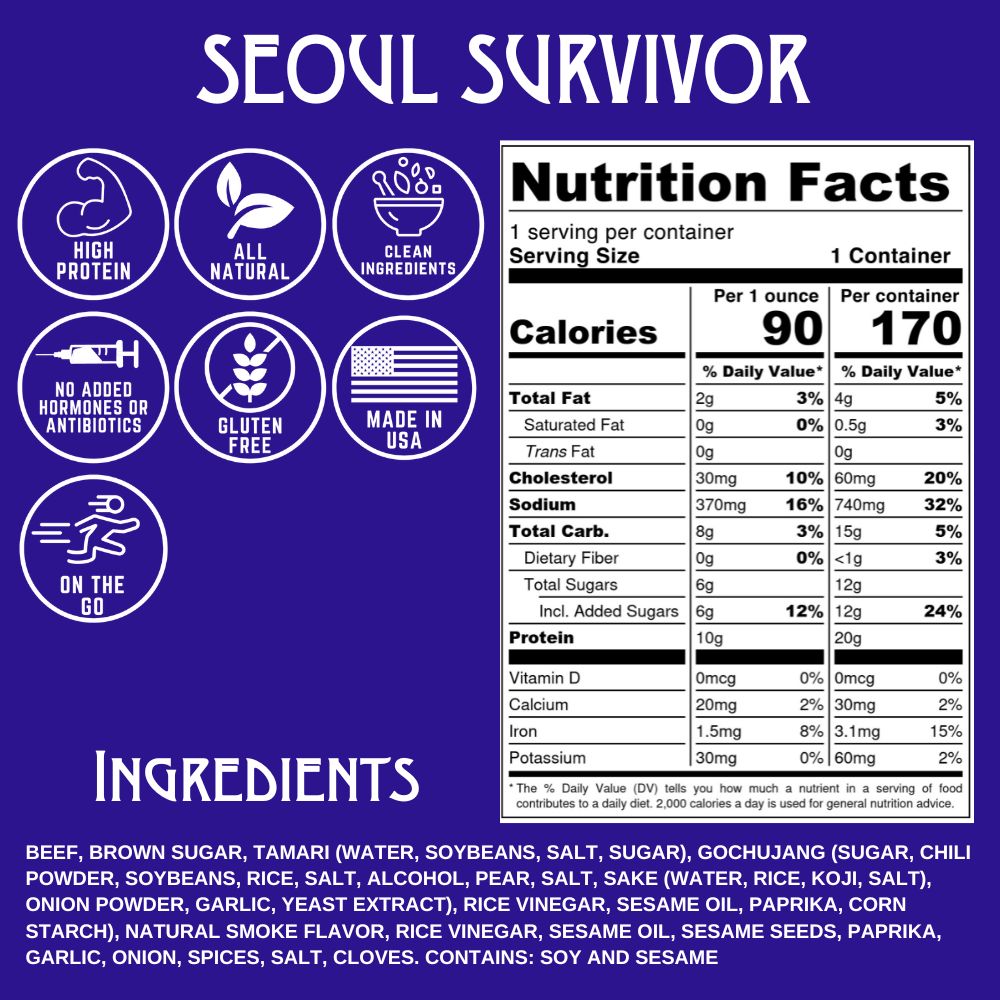 Righteous Felon Seoul Survivor Beef Jerky 2oz (8ct)