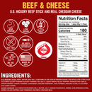 Righteous Felon O.G. Hickory Beef & Cheddar Cheese Stick Combo 1.75oz (10ct)