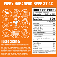 Righteous Felon Fiery Habanero Beef Stick 1oz Master Case 144ct (6/24ct)