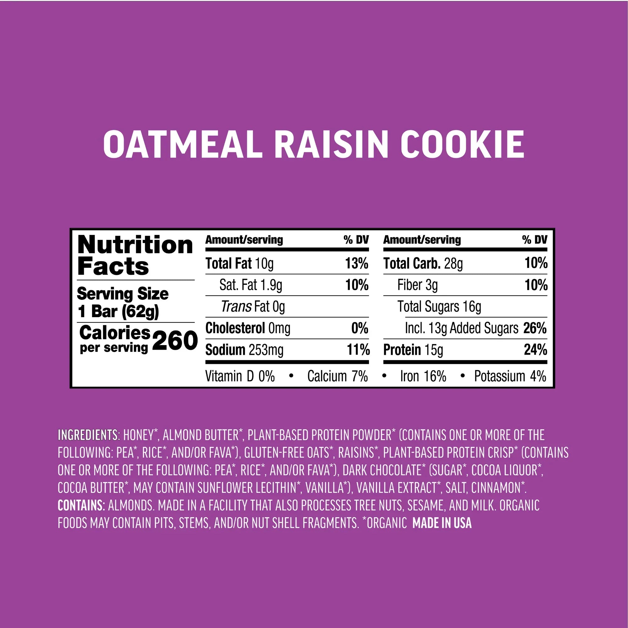 Oatmeal Raisin Cookie Protein Bar