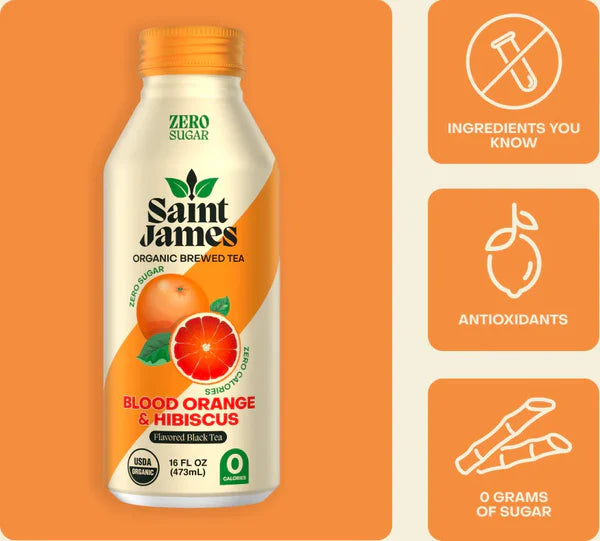 Saint James Blood Orange Hibiscus Black Tea (12 Count)