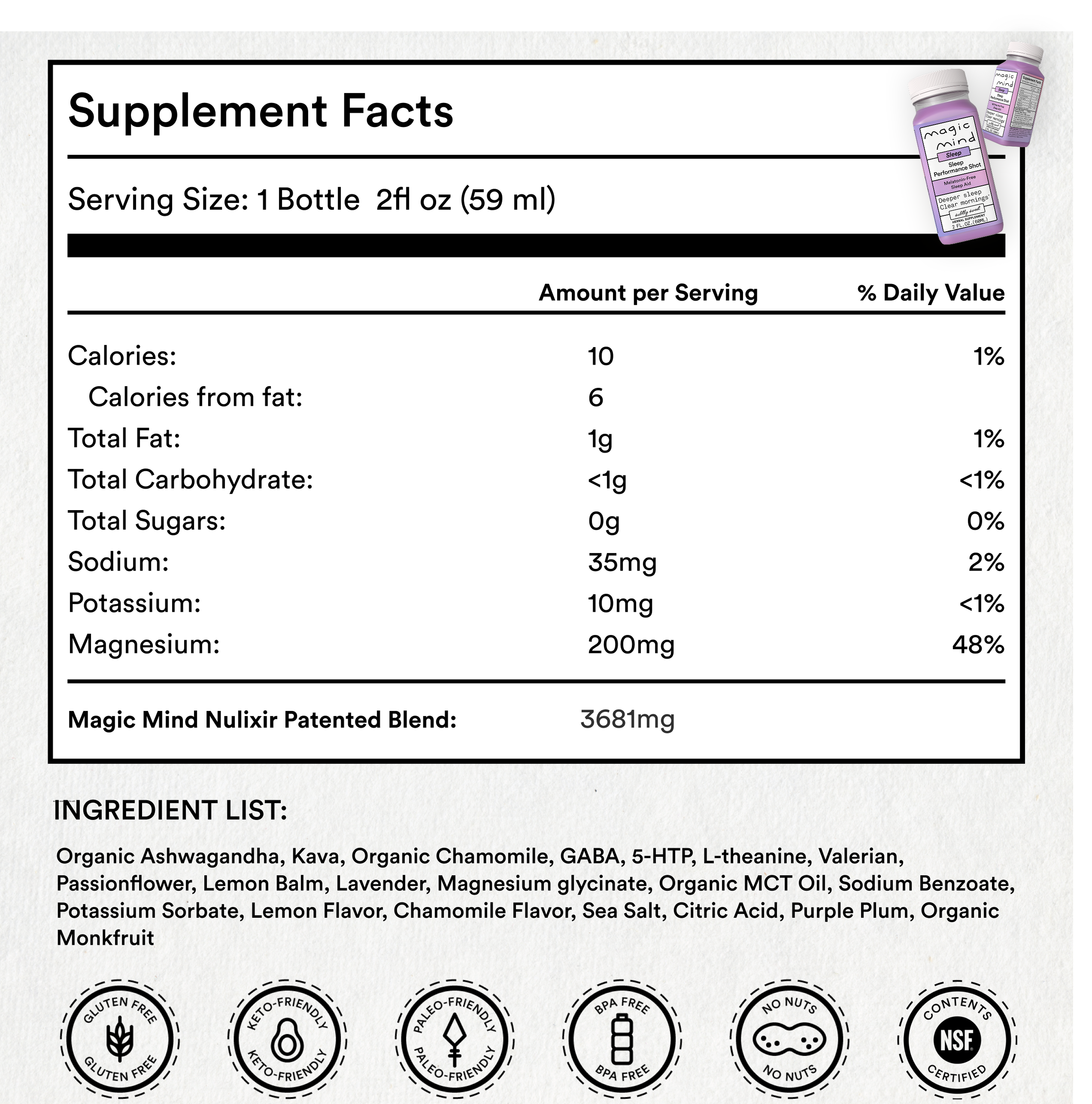 Magic Mind Sleep - Melatonin Free (60 Bottles)