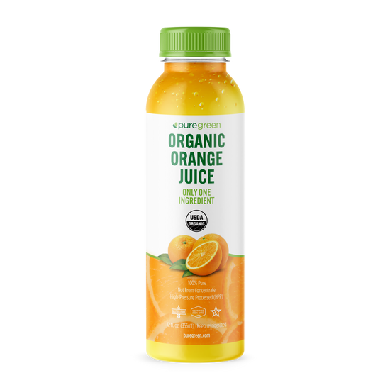 Pure Green - USDA Organic Orange Juice - Case 6x 12oz