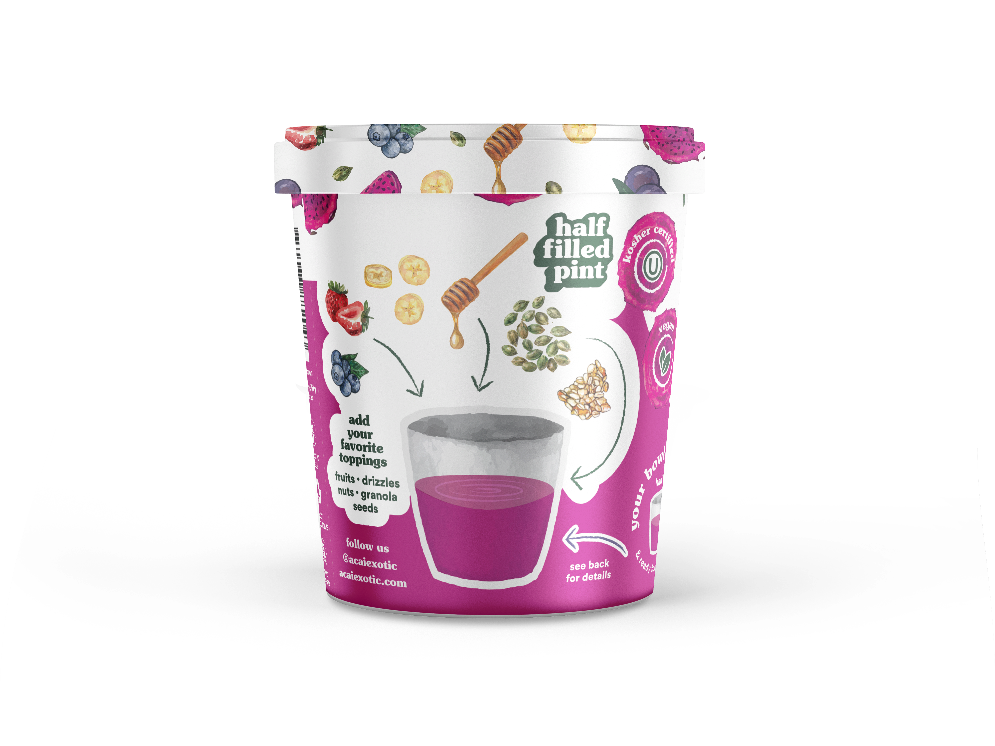 Acai Exotic Dragon Fruit Smoothie Bowl Base - Wholesale