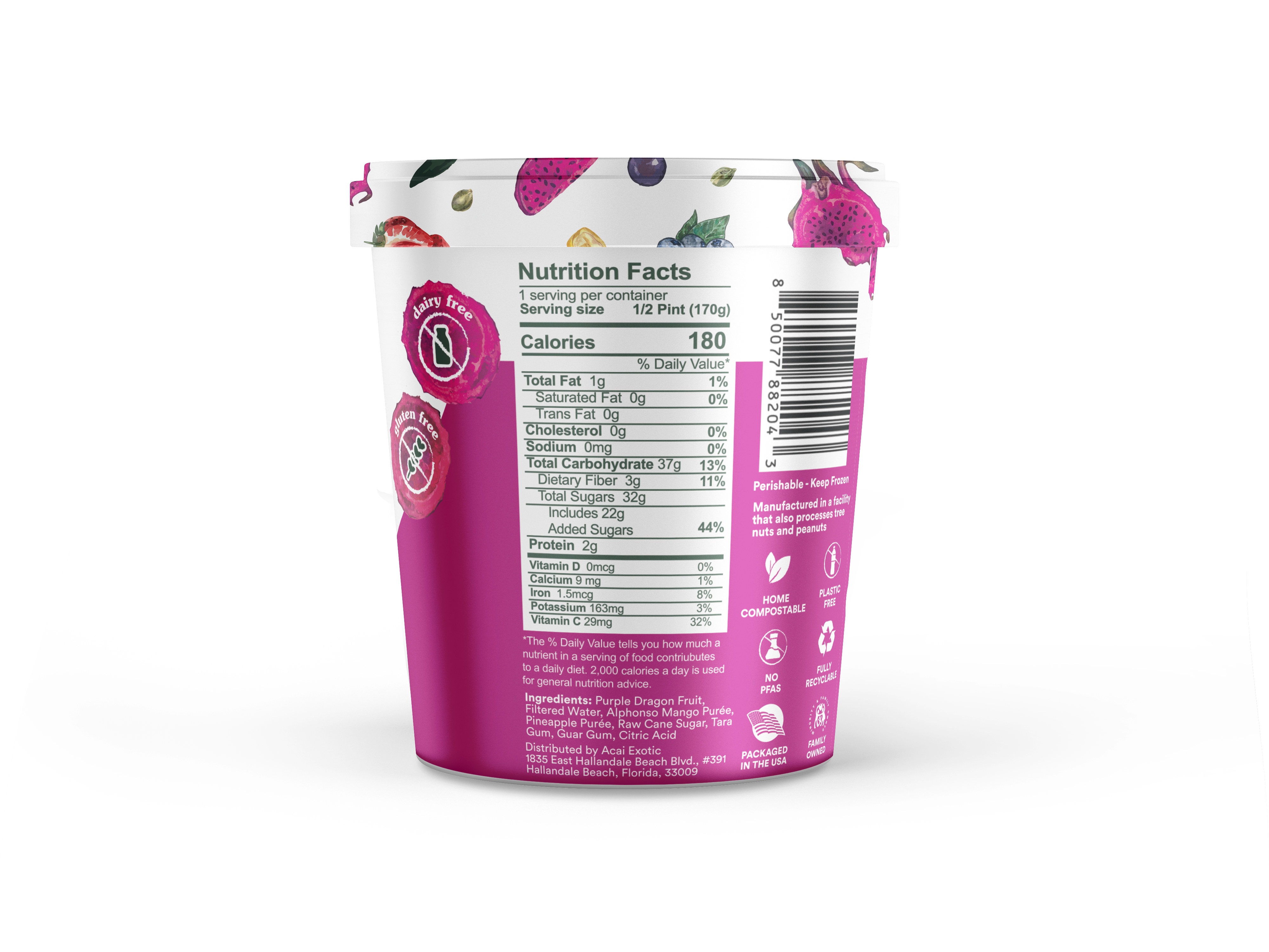 Acai Exotic Dragon Fruit Smoothie Bowl Base - Wholesale