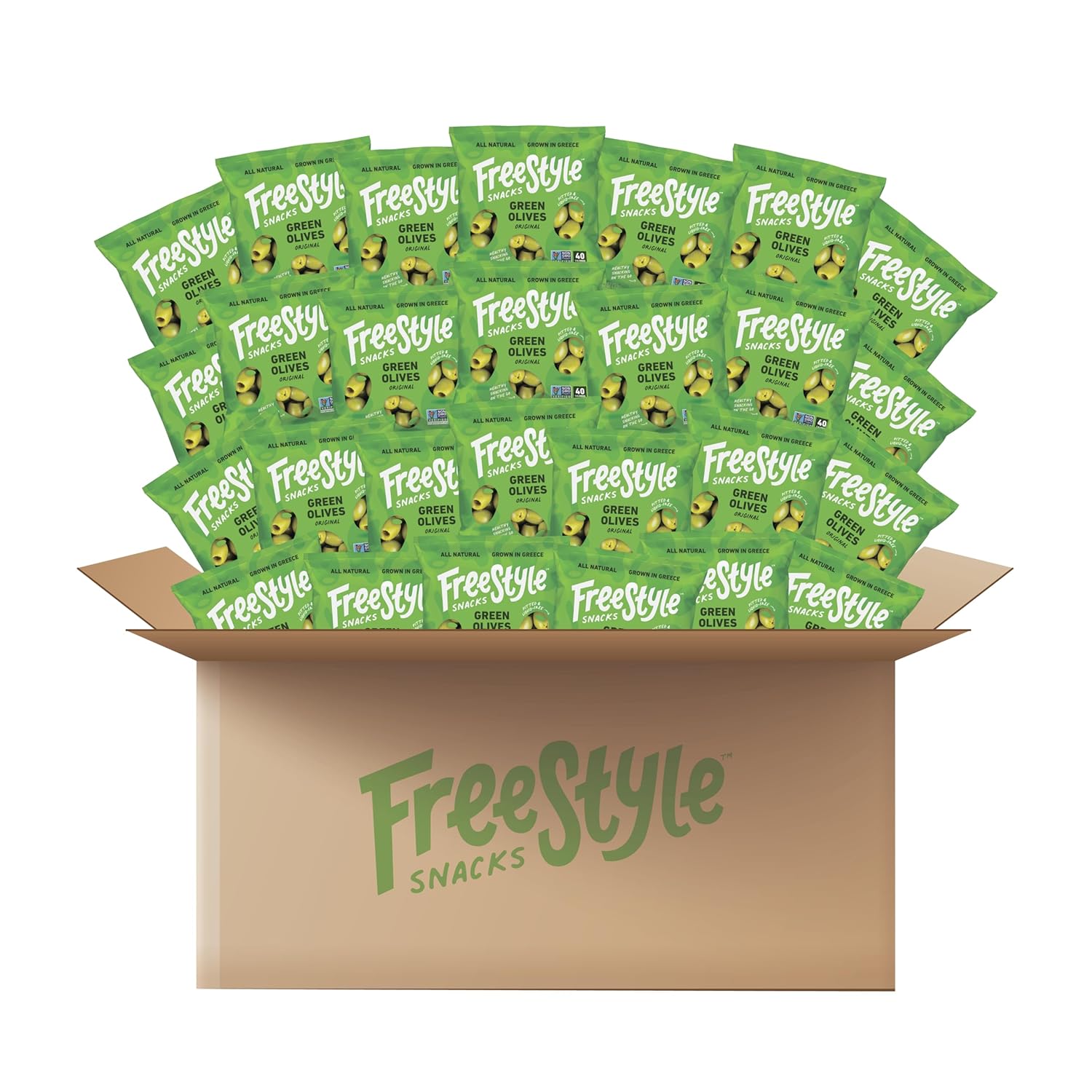 Freestyle Snacks Green Olives Original 1.1oz/120ct BULK