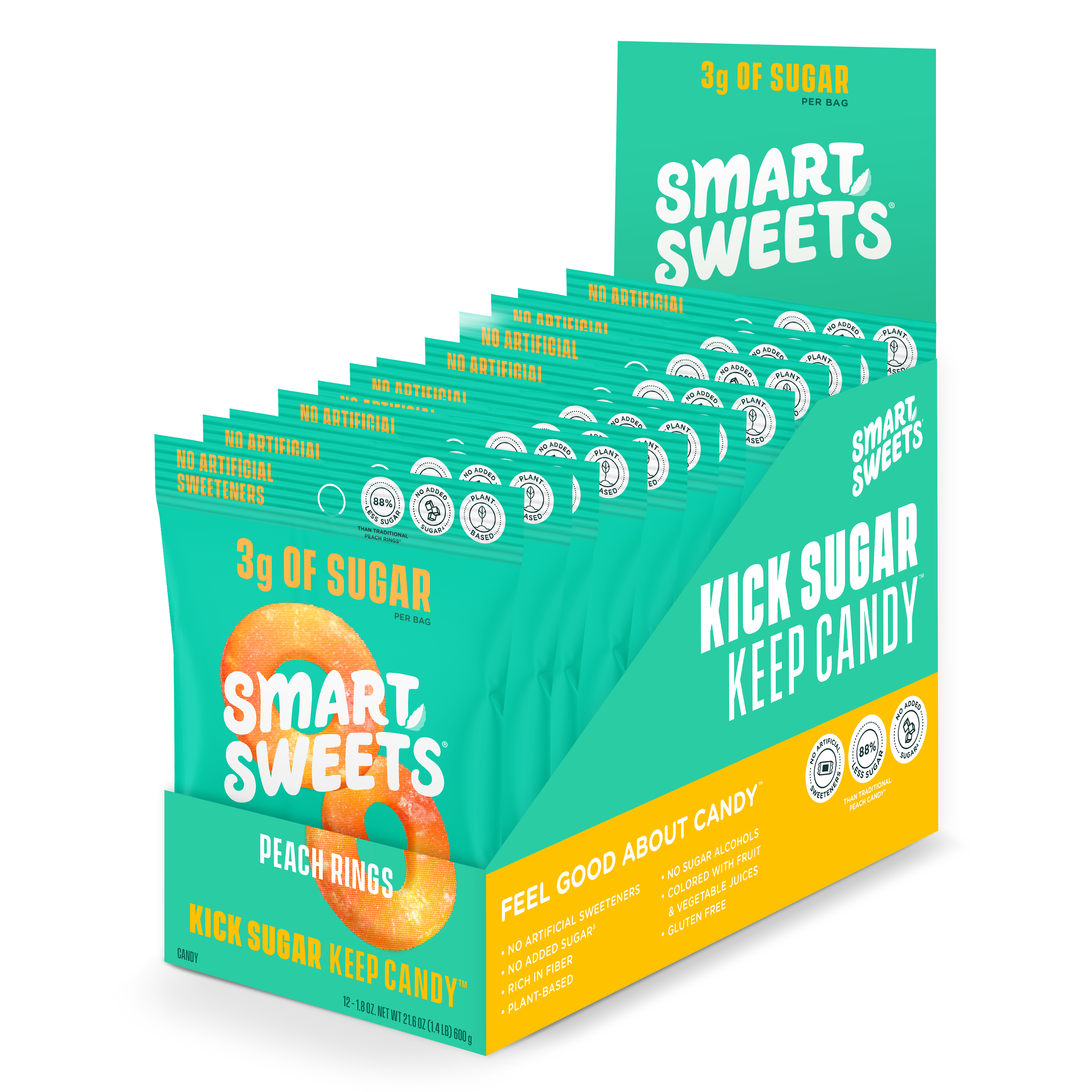 SmartSweets Peach Rings 1.8oz (12ct)