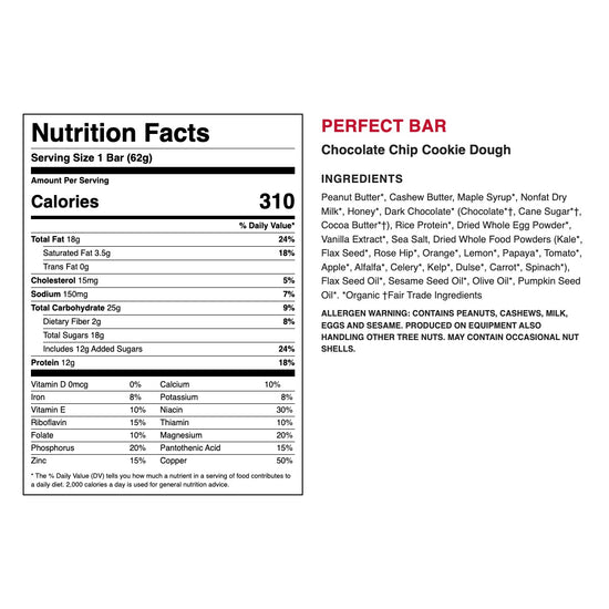 Perfect Bar - Chocolate Chip Cookie Dough (144 Bars)
