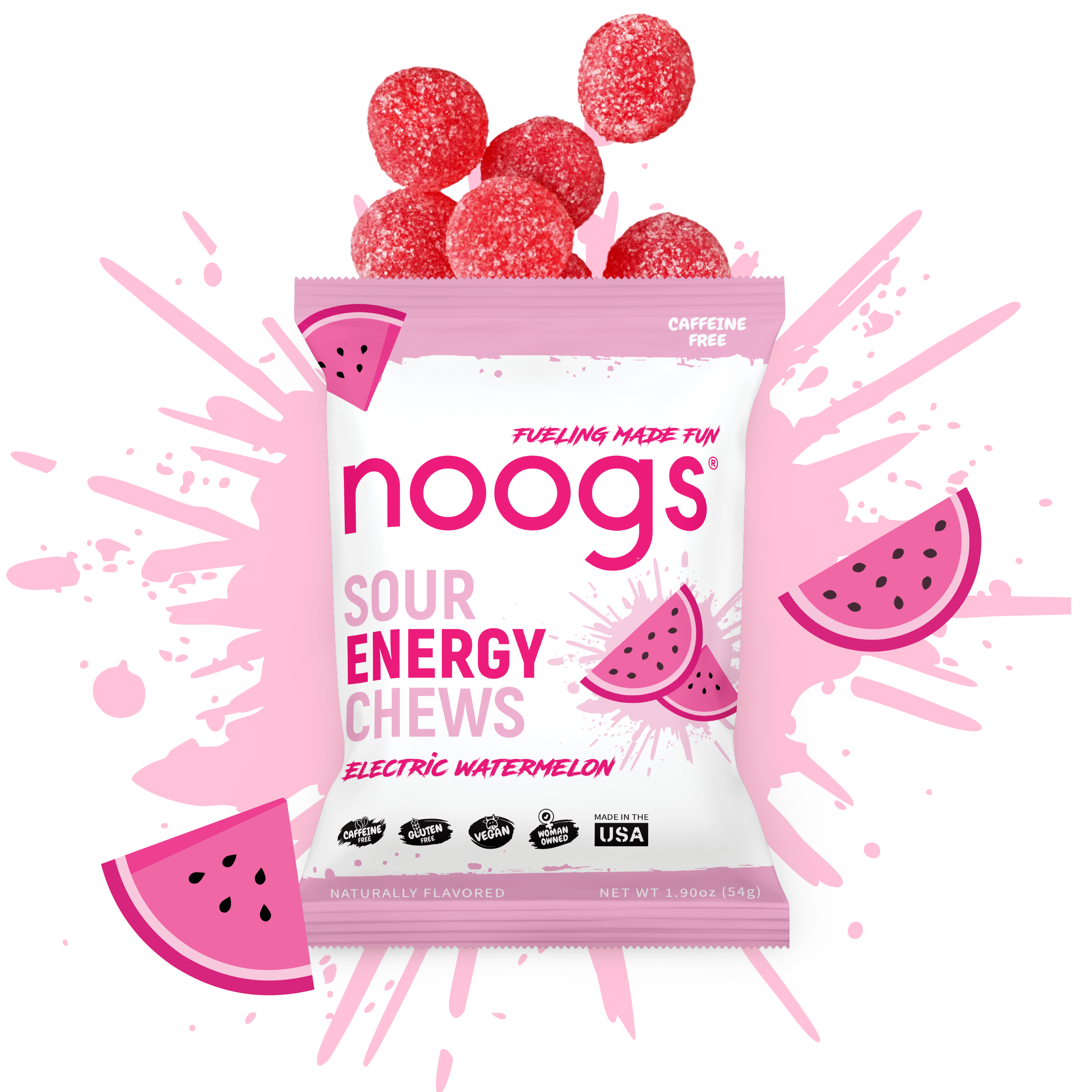 Electric Watermelon Sour Energy Chews (12 bags, 24 servings) - PSC