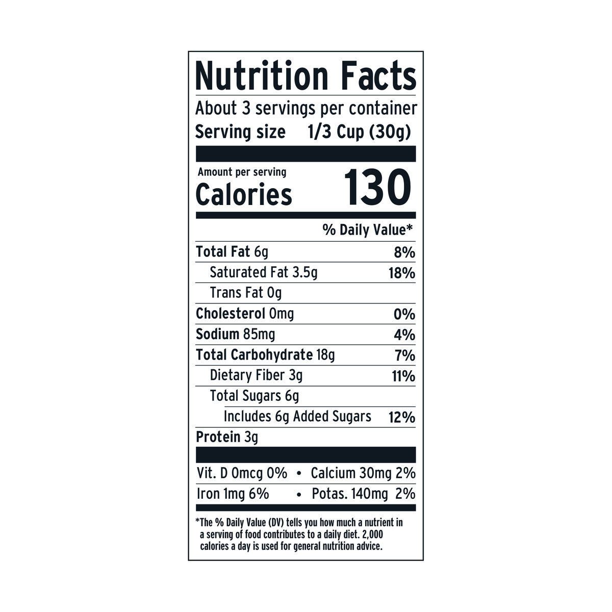 Purely Elizabeth Chocolate Chip Cookie Granola Snack Pack Nutrition Facts