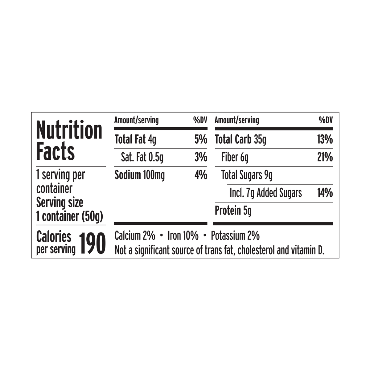 Purely Elizabeth Mixed Berry Superfood Oatmeal Cup Nutrition Facts