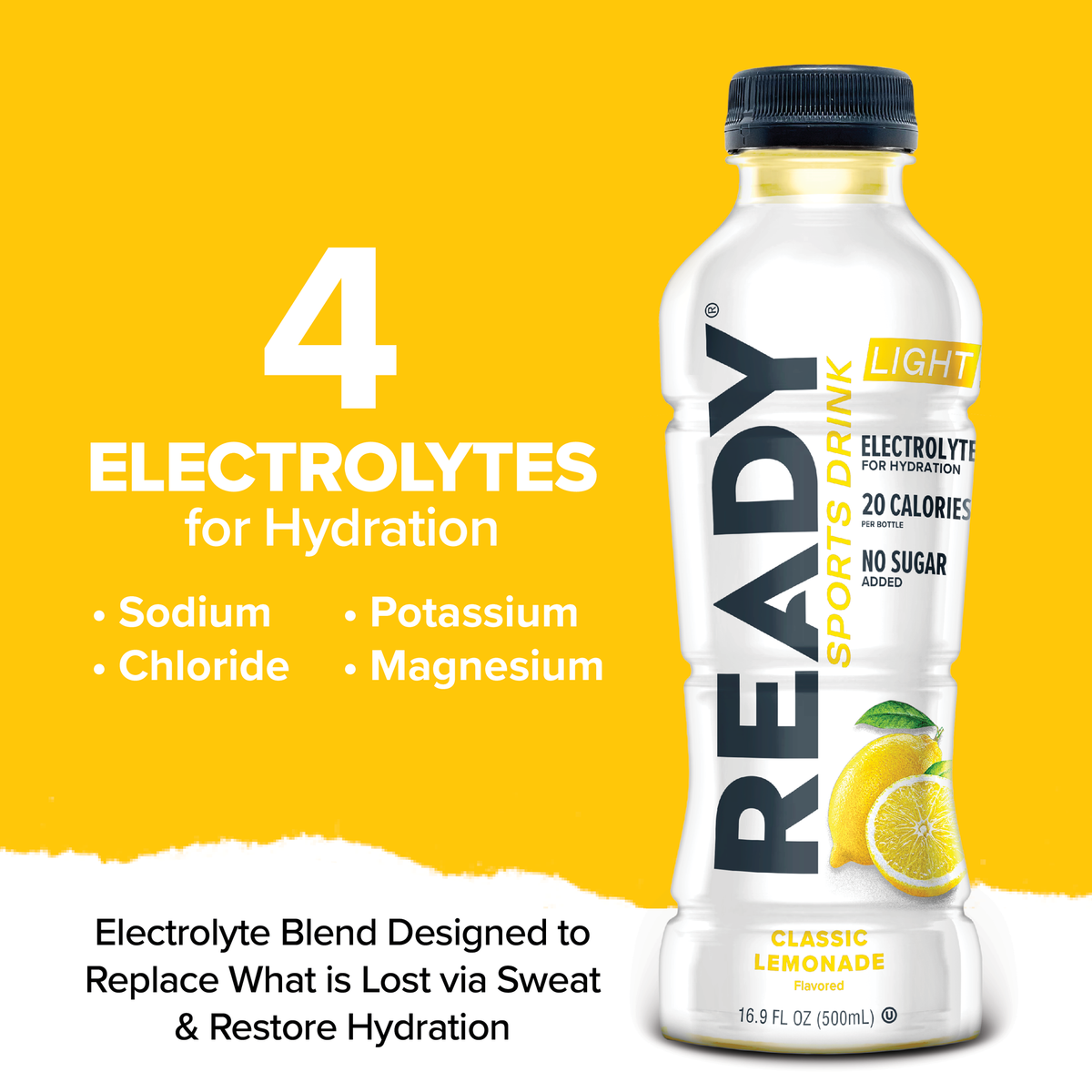 Ready Sports Drink Light - Classic Lemonade (12 x 16.9oz)