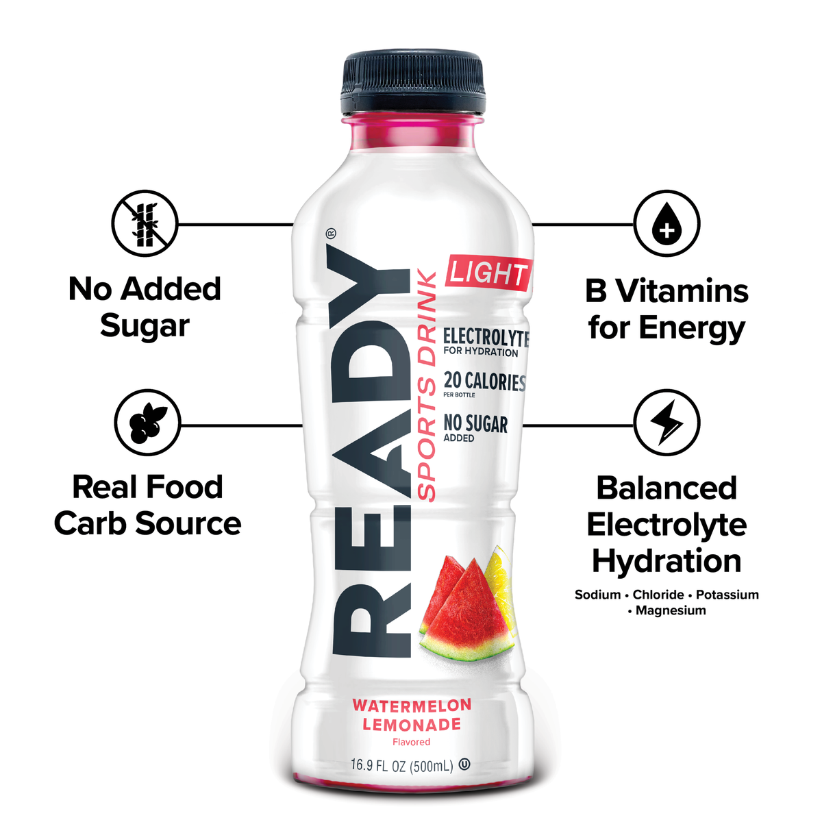 Ready Sports Drink Light - Watermelon Lemonade (12 x 16.9oz)