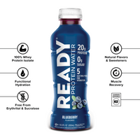 Ready Clear Protein Water 20g - Blueberry (12 x 16.9oz)