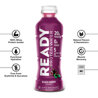 Ready Clear Protein Water 20g - Black Cherry (12 x 16.9oz)