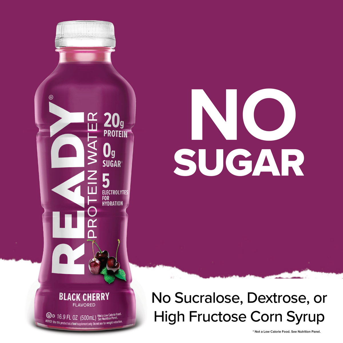 Ready Clear Protein Water 20g - Black Cherry (12 x 16.9oz)