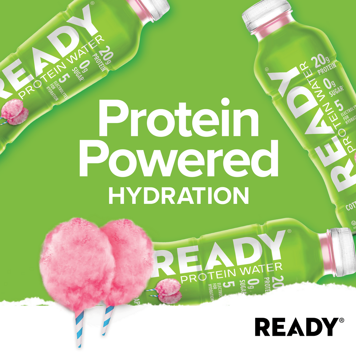 Ready Clear Protein Water 20g - Cotton Candy Grape (12 x 16.9oz)
