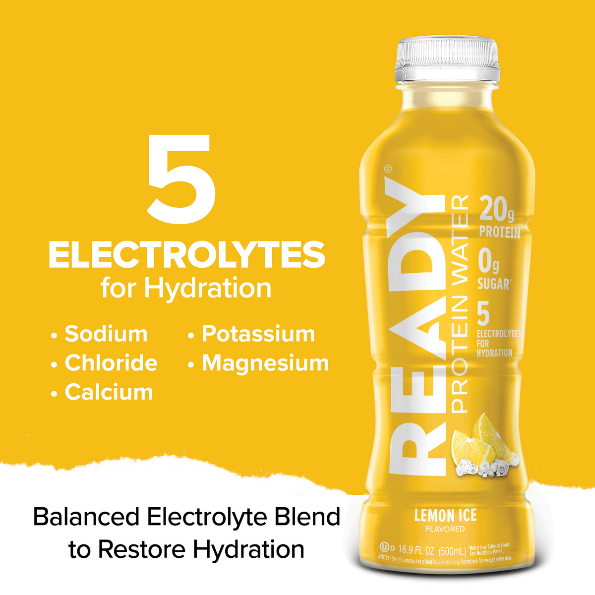 Ready Clear Protein Water 20g - Lemon Ice (12 x 16.9oz)