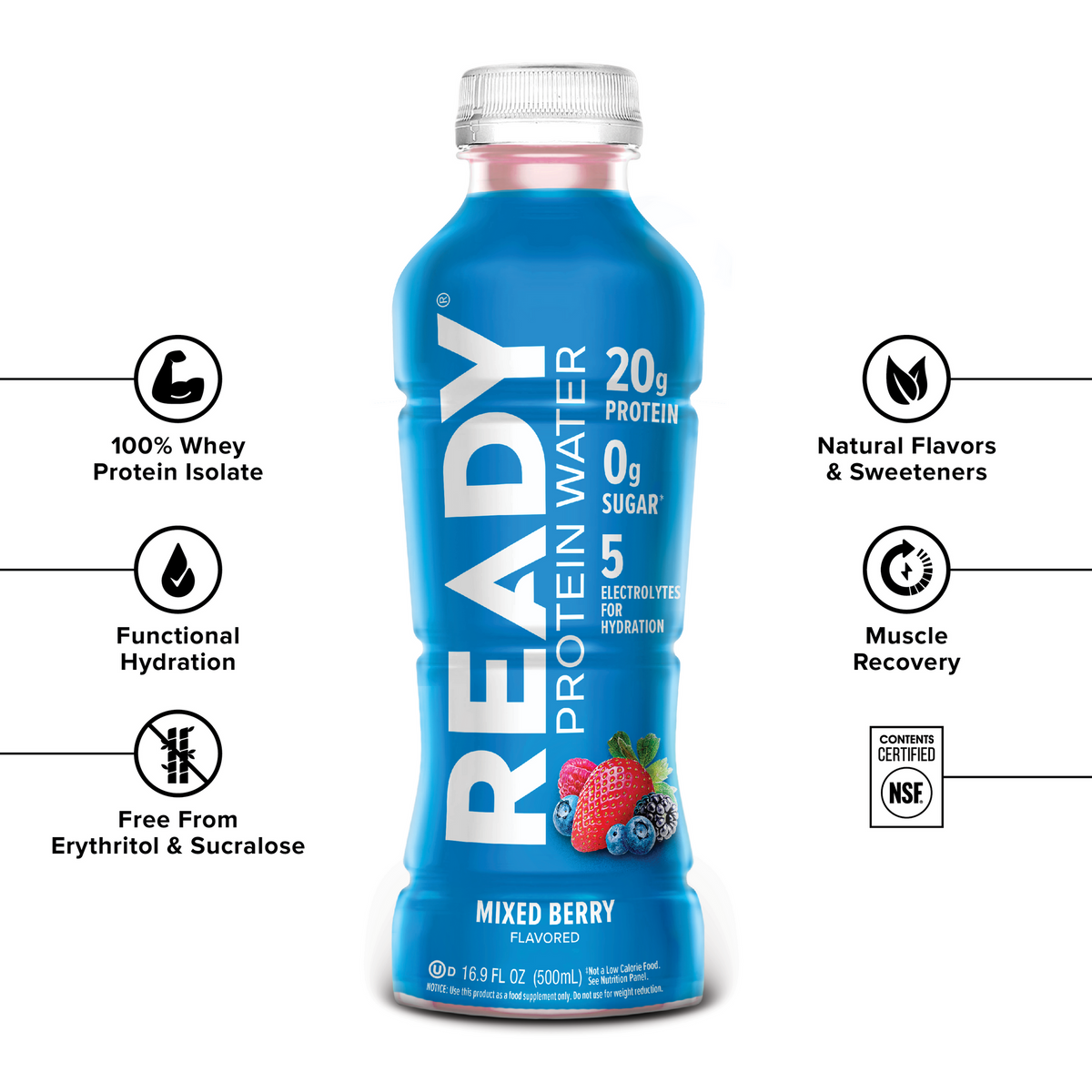 Ready Clear Protein Water 20g - Mixed Berry (12 x 16.9oz)