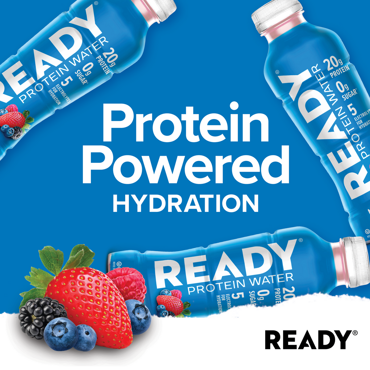 Ready Clear Protein Water 20g - Mixed Berry (12 x 16.9oz)