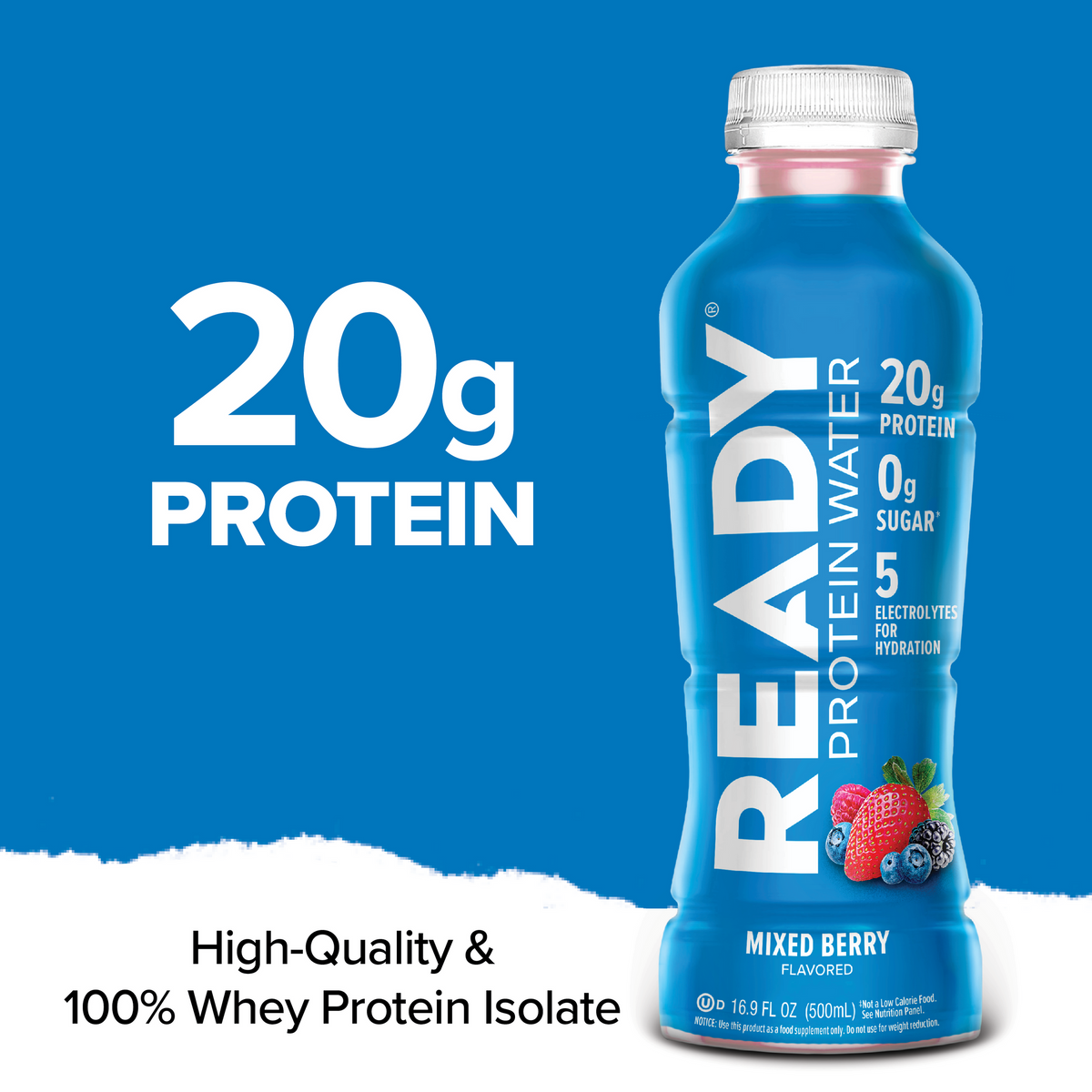 Ready Clear Protein Water 20g - Mixed Berry (12 x 16.9oz)