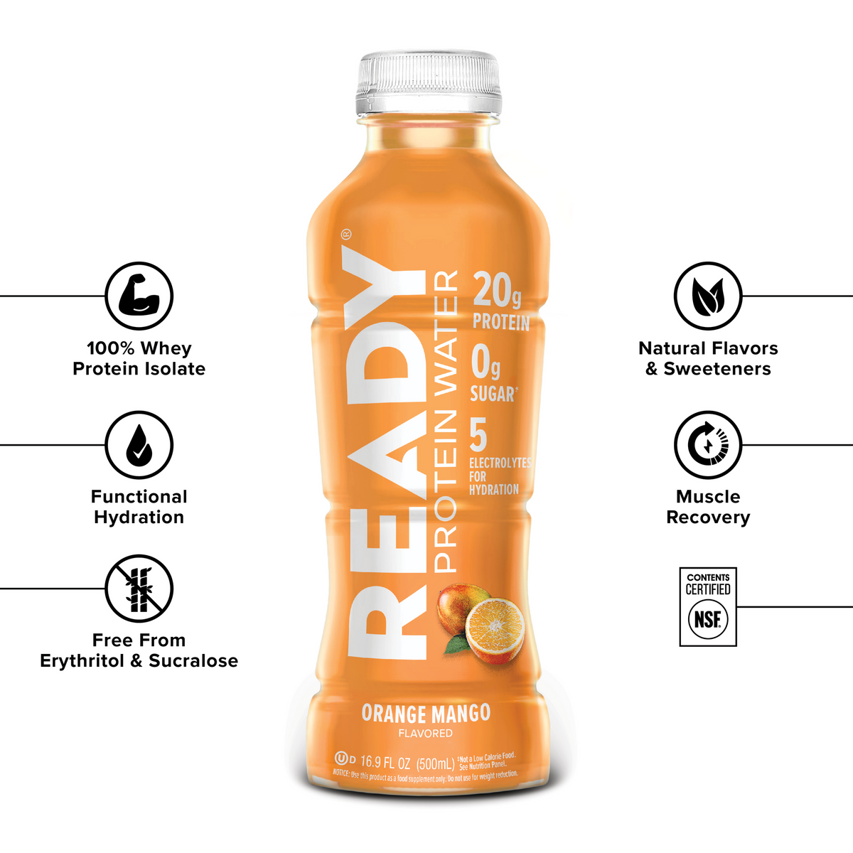 Ready Clear Protein Water 20g - Orange Mango (12 x 16.9oz)