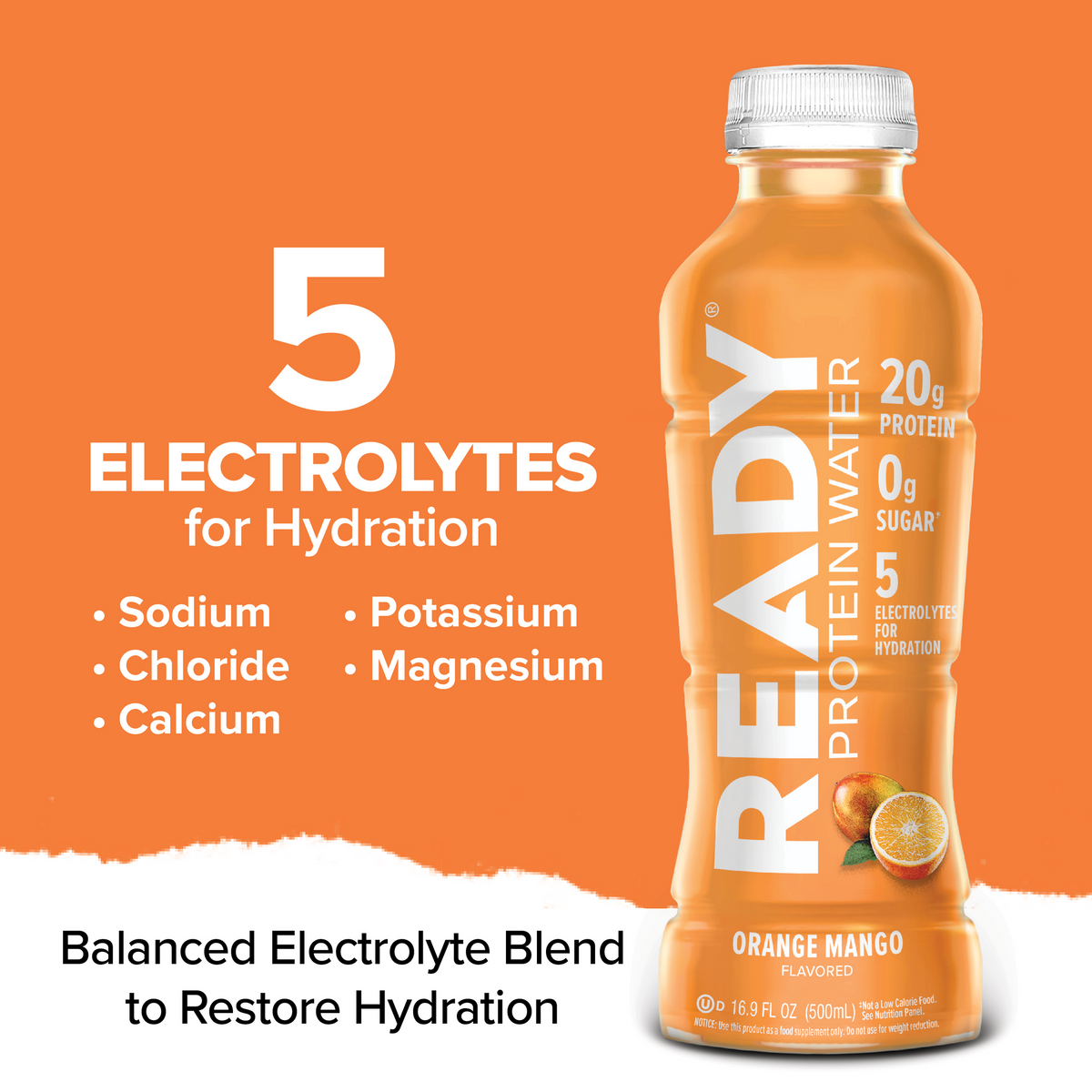 Ready Clear Protein Water 20g - Orange Mango (12 x 16.9oz)