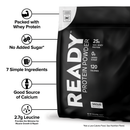 Ready Whey Protein Powder - Chocolate (10 lb Team Bag)