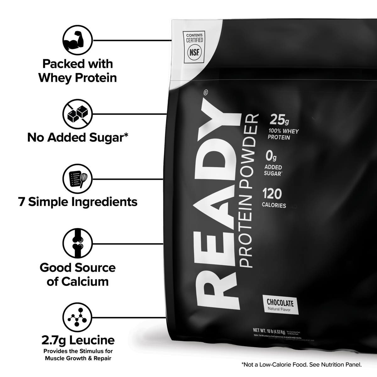 Ready Whey Protein Powder - Chocolate (10 lb Team Bag)