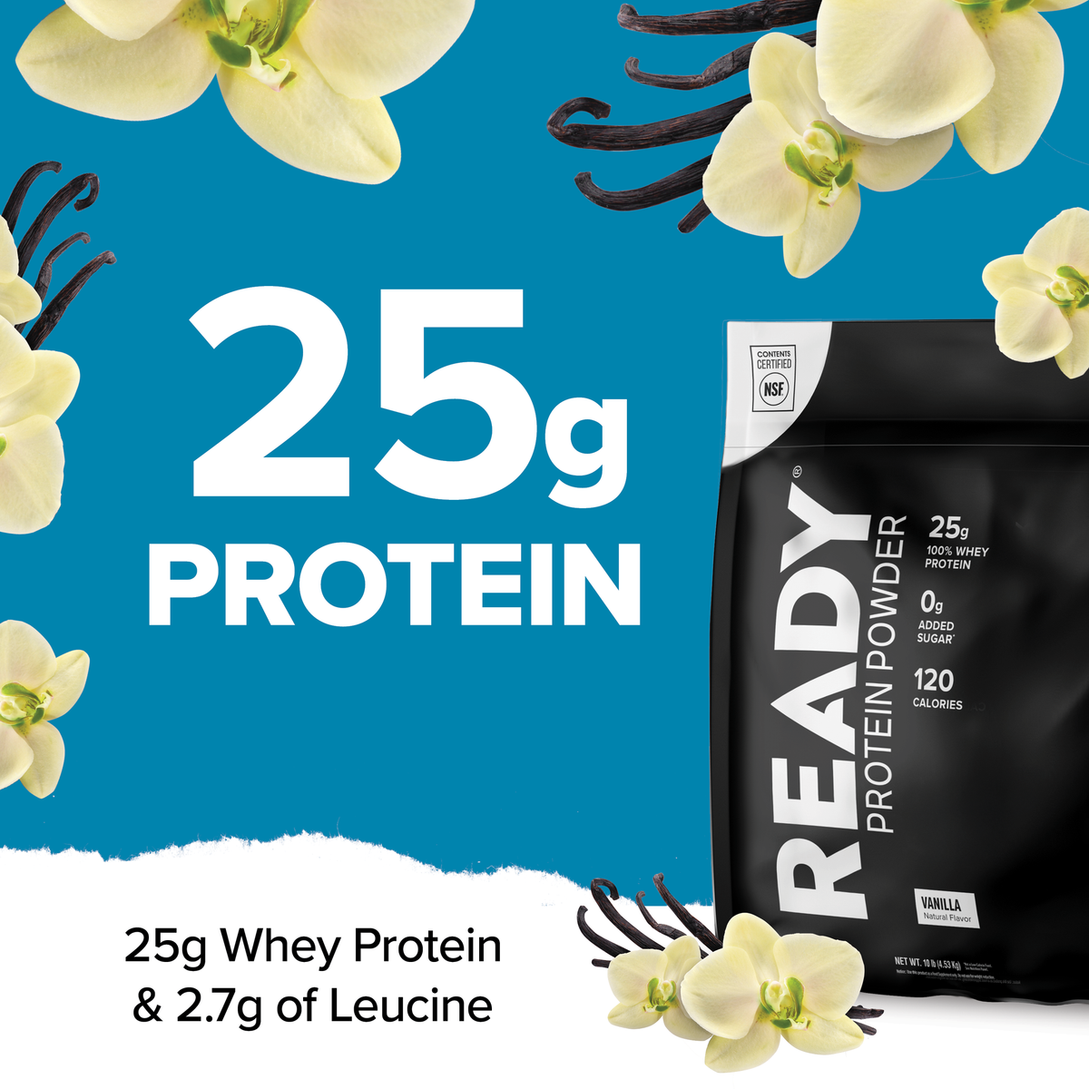 Ready Whey Protein Powder - Vanilla (10 lb Team Bag)