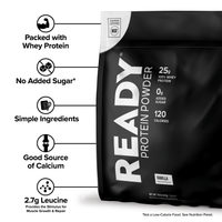 Ready Whey Protein Powder - Vanilla (10 lb Team Bag)