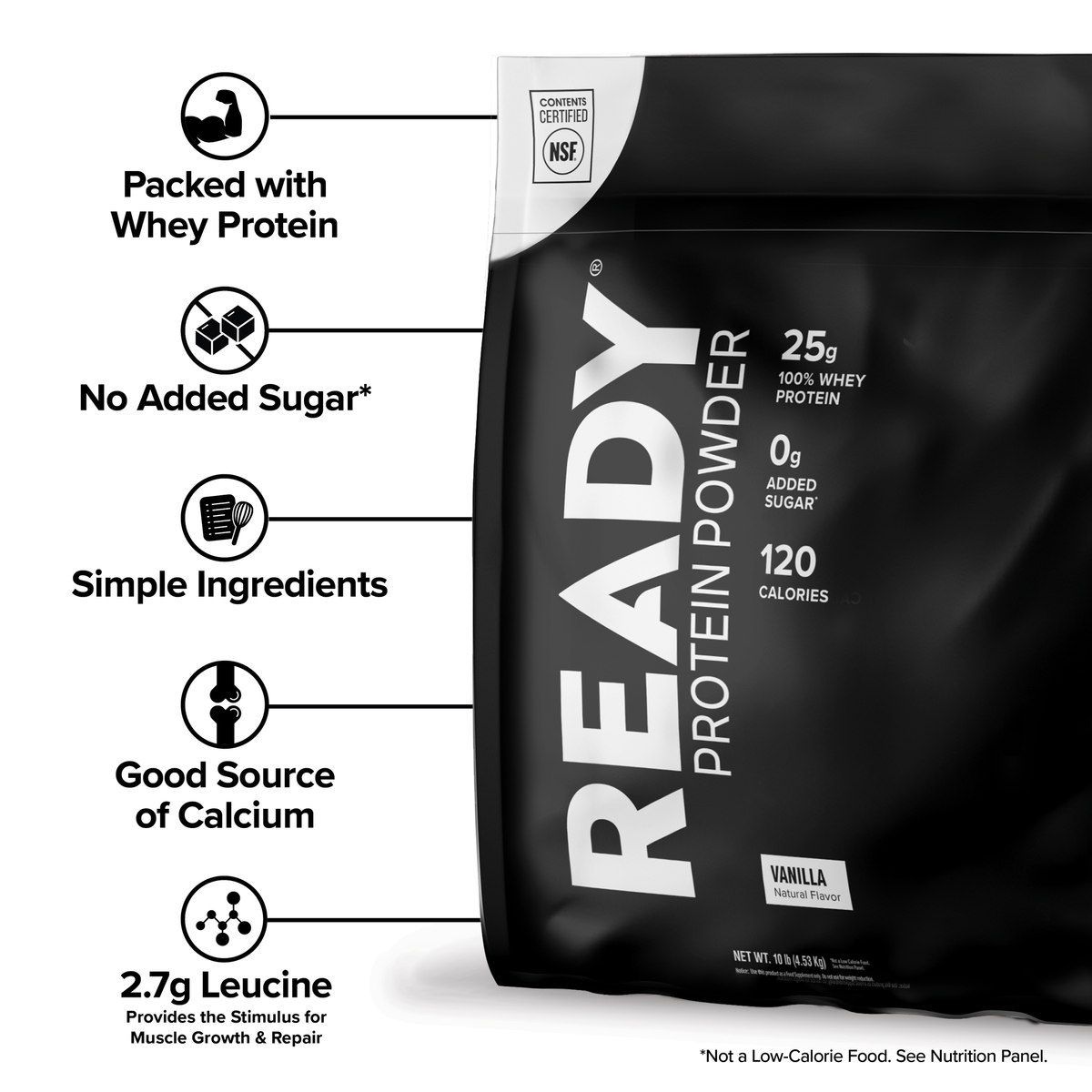 Ready Whey Protein Powder - Vanilla (10 lb Team Bag)