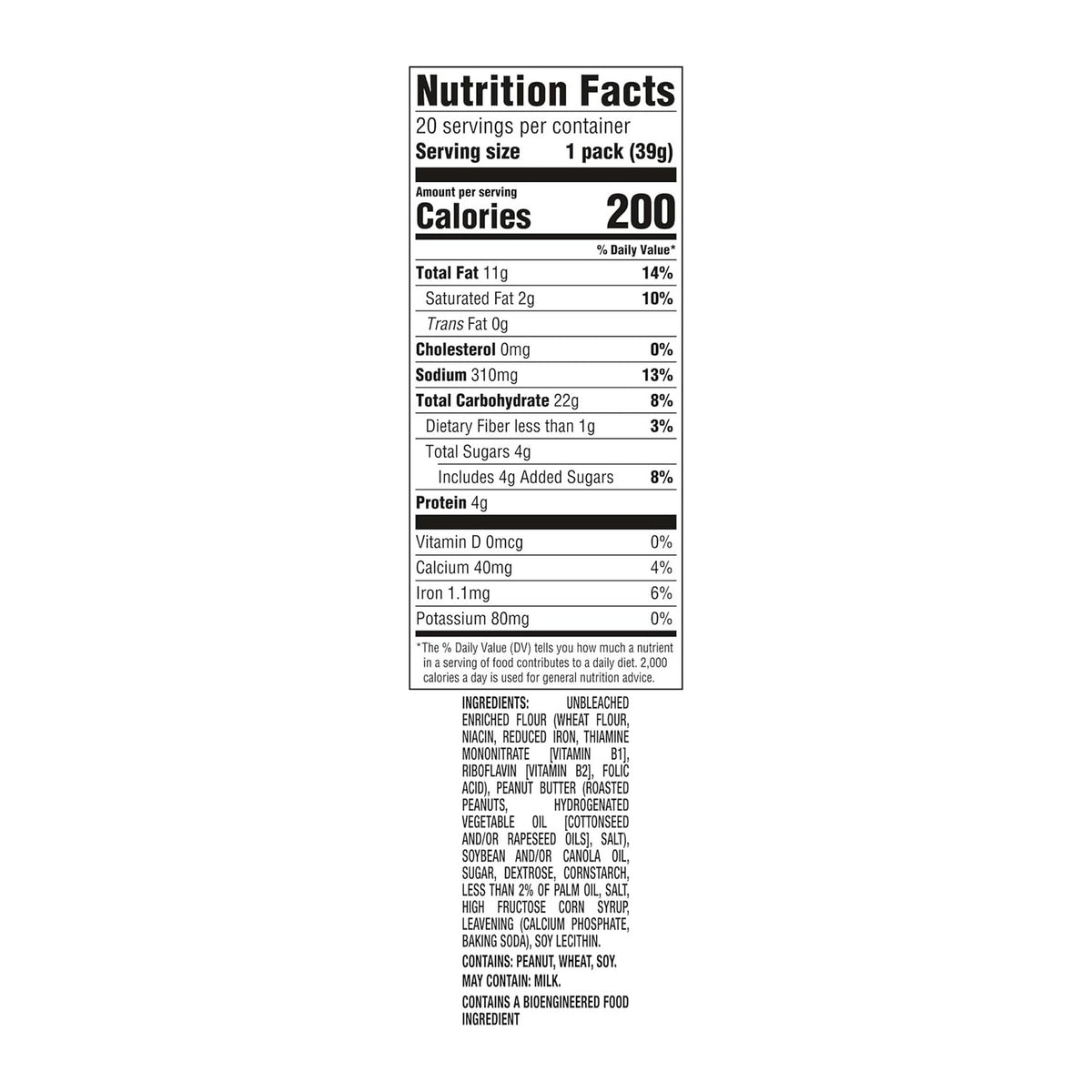 Ritz Peanut Butter Cracker Sandwiches 1.38oz (20ct)
