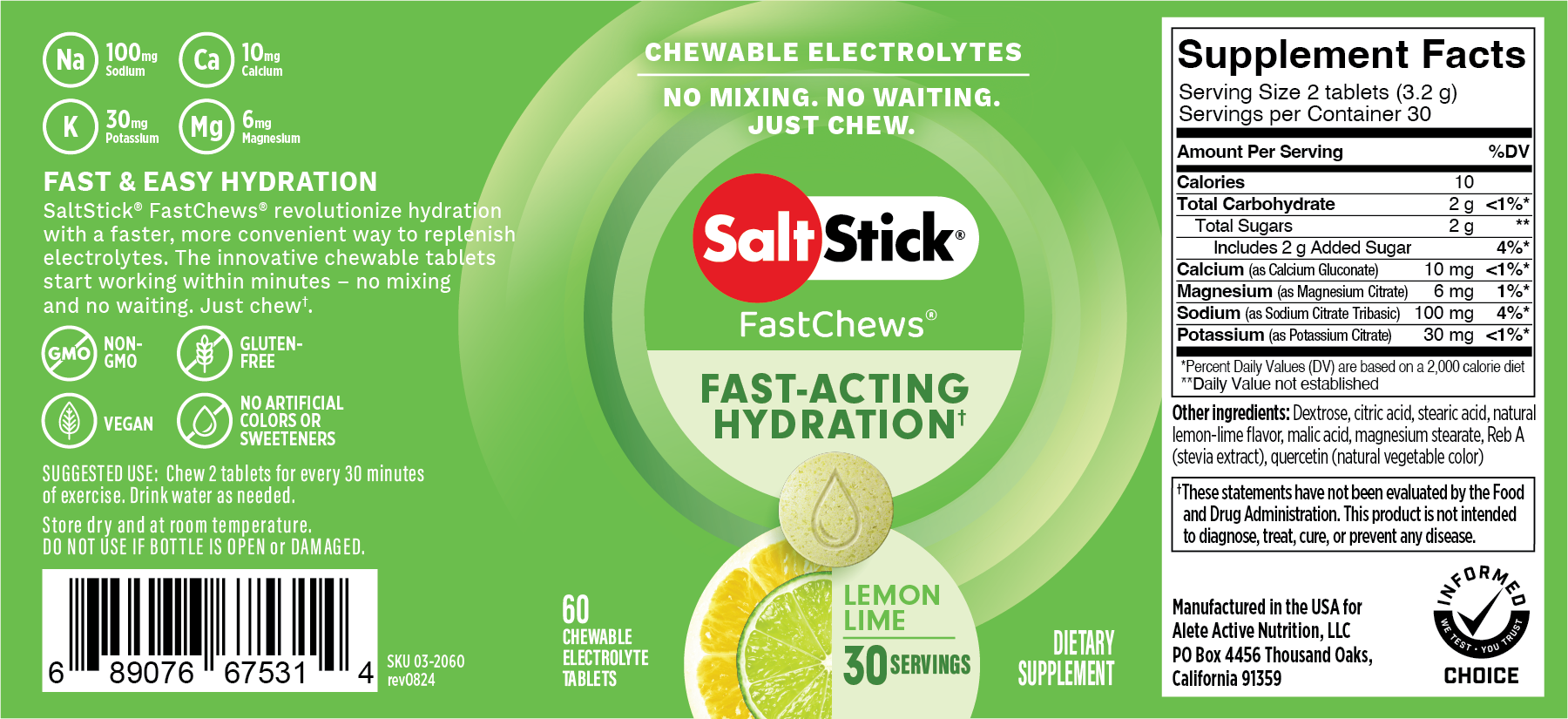 SaltStick FastChews Lemon-Lime