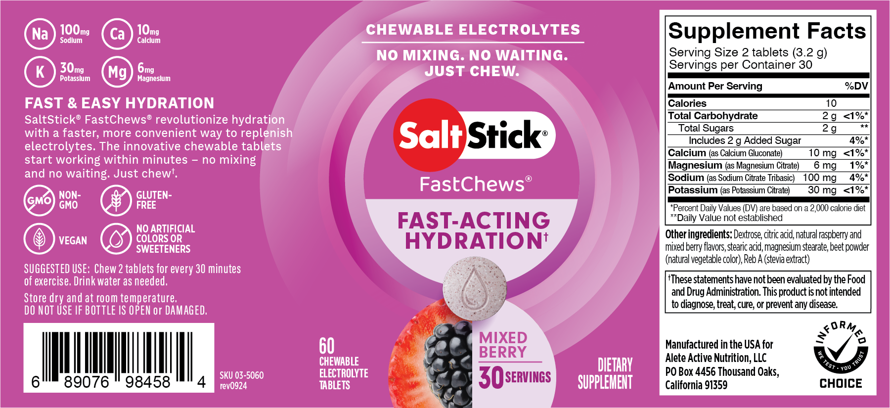 SaltStick FastChews Mixed Berry