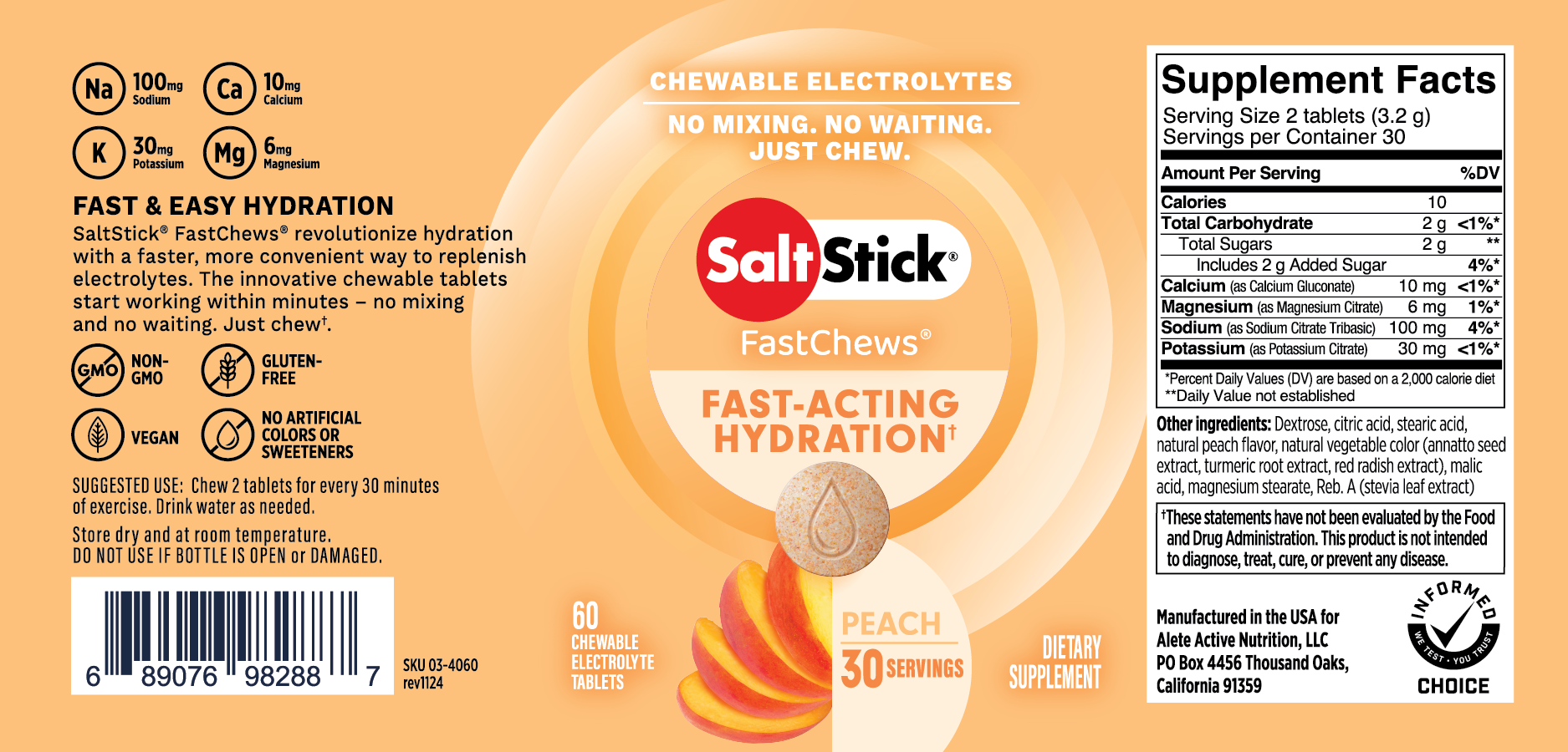 SaltStick FastChews Peach