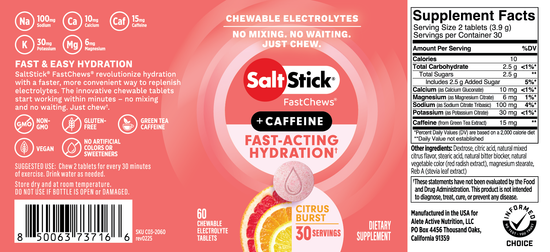 SaltStick FastChews + Caffeine Citrus Burst