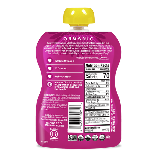 Strawberry Banana Organic Chia Squeeze