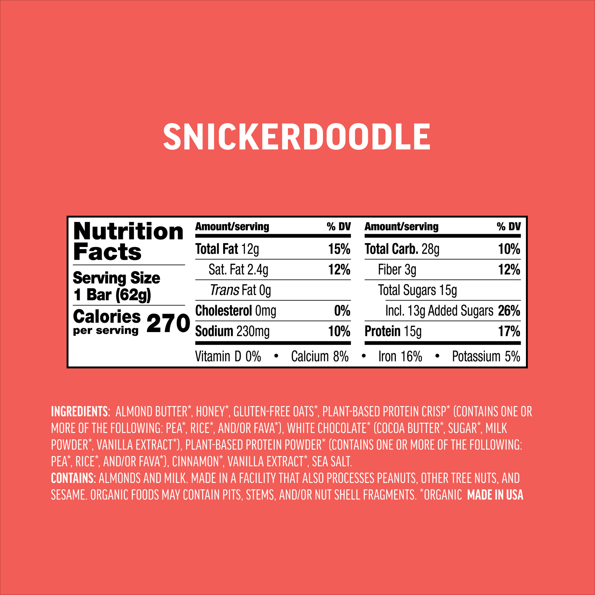 Snickerdoodle Protein Bars
