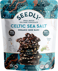 SEEDLY, Celtic Sea Salt, Dark Chocolate Bark, 3.6 Oz.