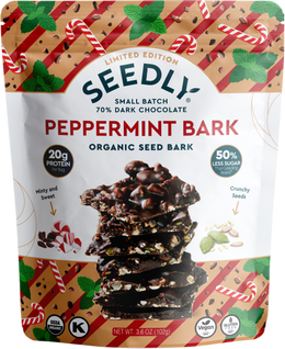 SEEDLY, Peppermint, Dark Chocolate Bark, 3.6 Oz.
