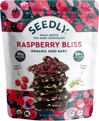 SEEDLY, Raspberry Bliss, Dark Chocolate Bark, 3.6 Oz.