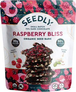 SEEDLY, Raspberry Bliss, Dark Chocolate Bark, 3.6 Oz.