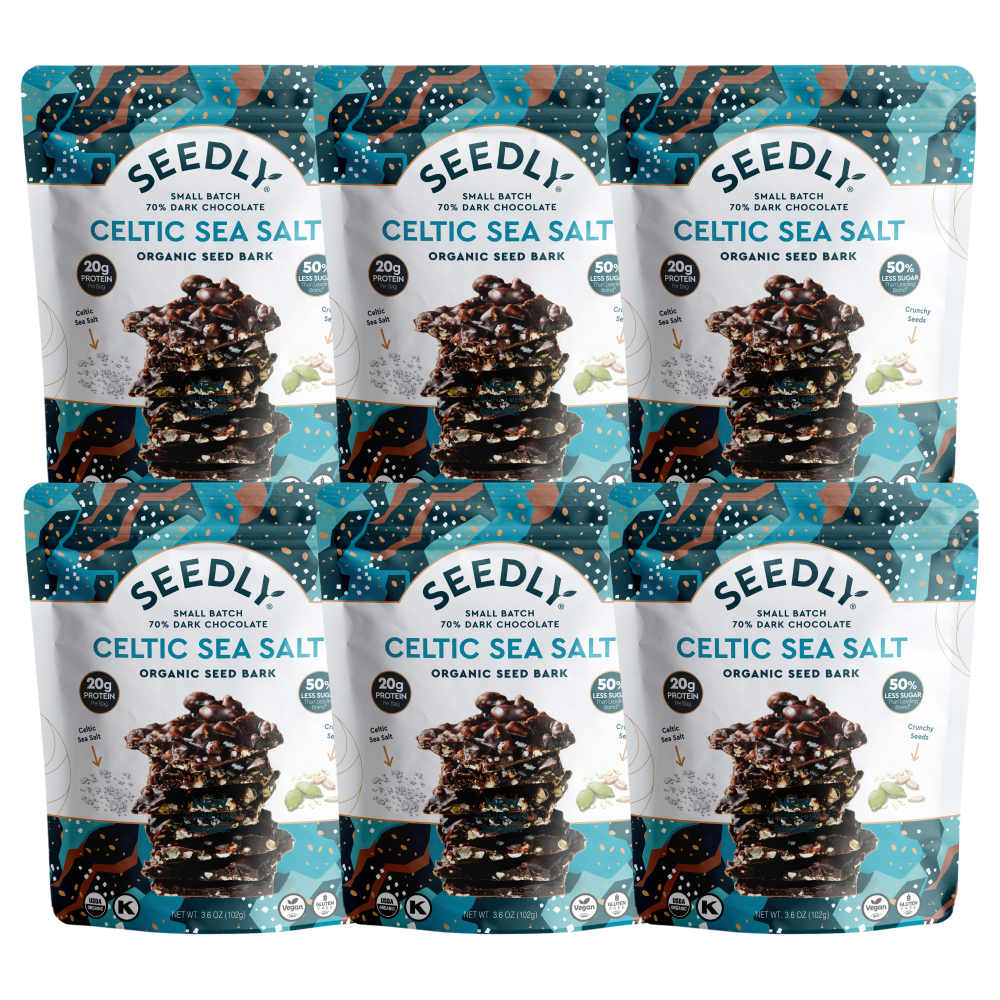SEEDLY, Celtic Sea Salt, Dark Chocolate Bark, 3.6 Oz.