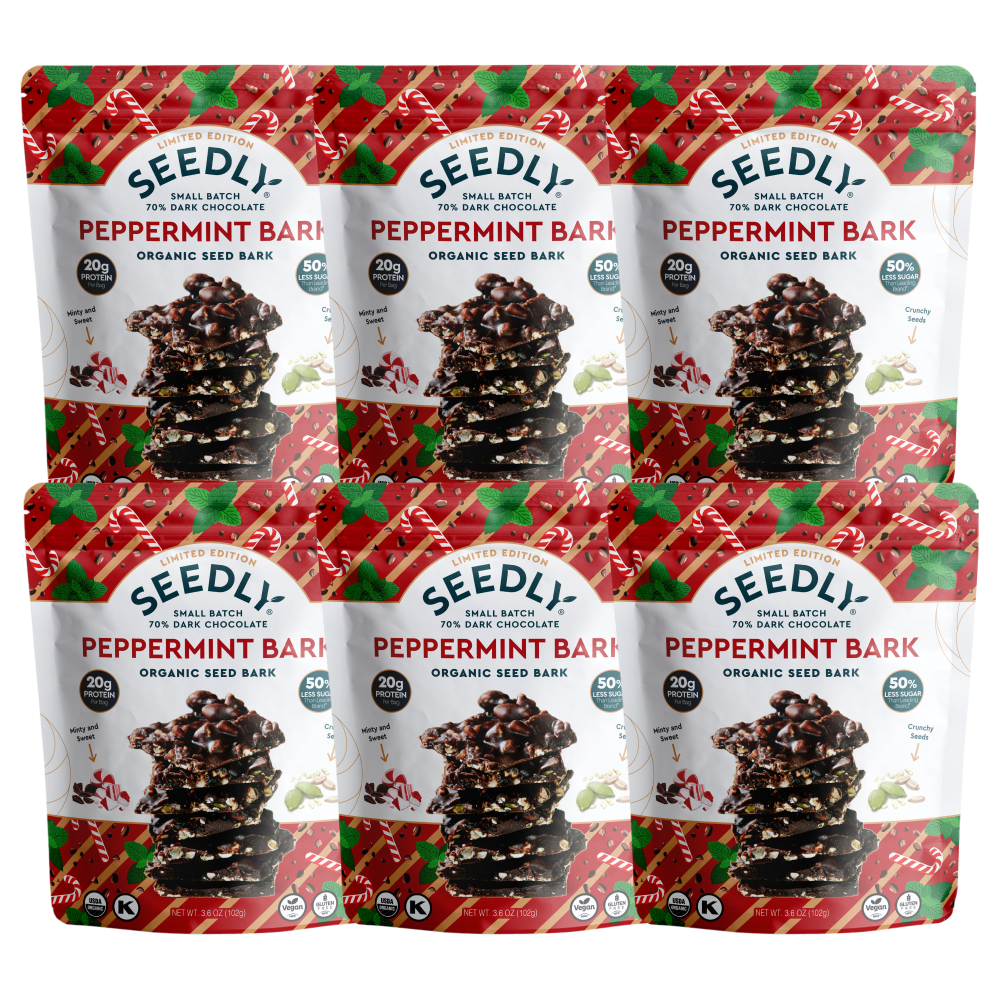 SEEDLY, Peppermint, Dark Chocolate Bark, 3.6 Oz.