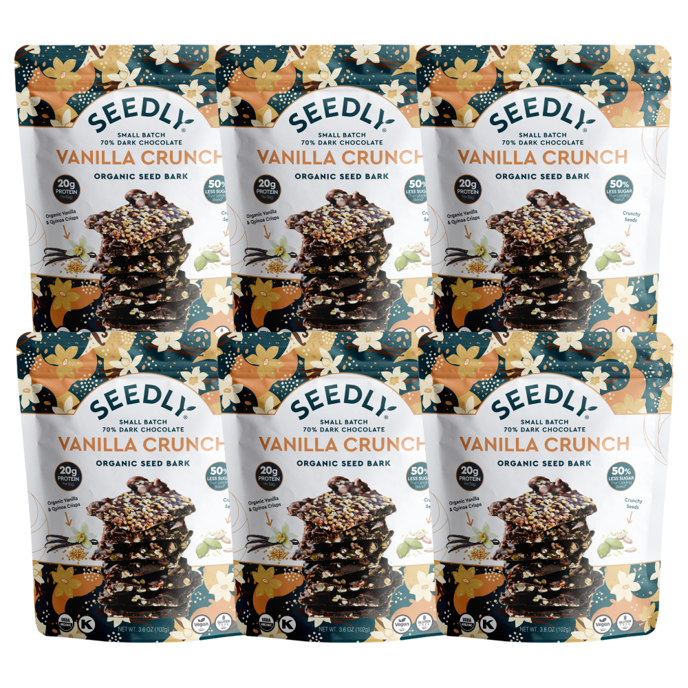 SEEDLY, Vanilla Quinoa Crunch, Dark Chocolate Bark, 3.6 Oz.