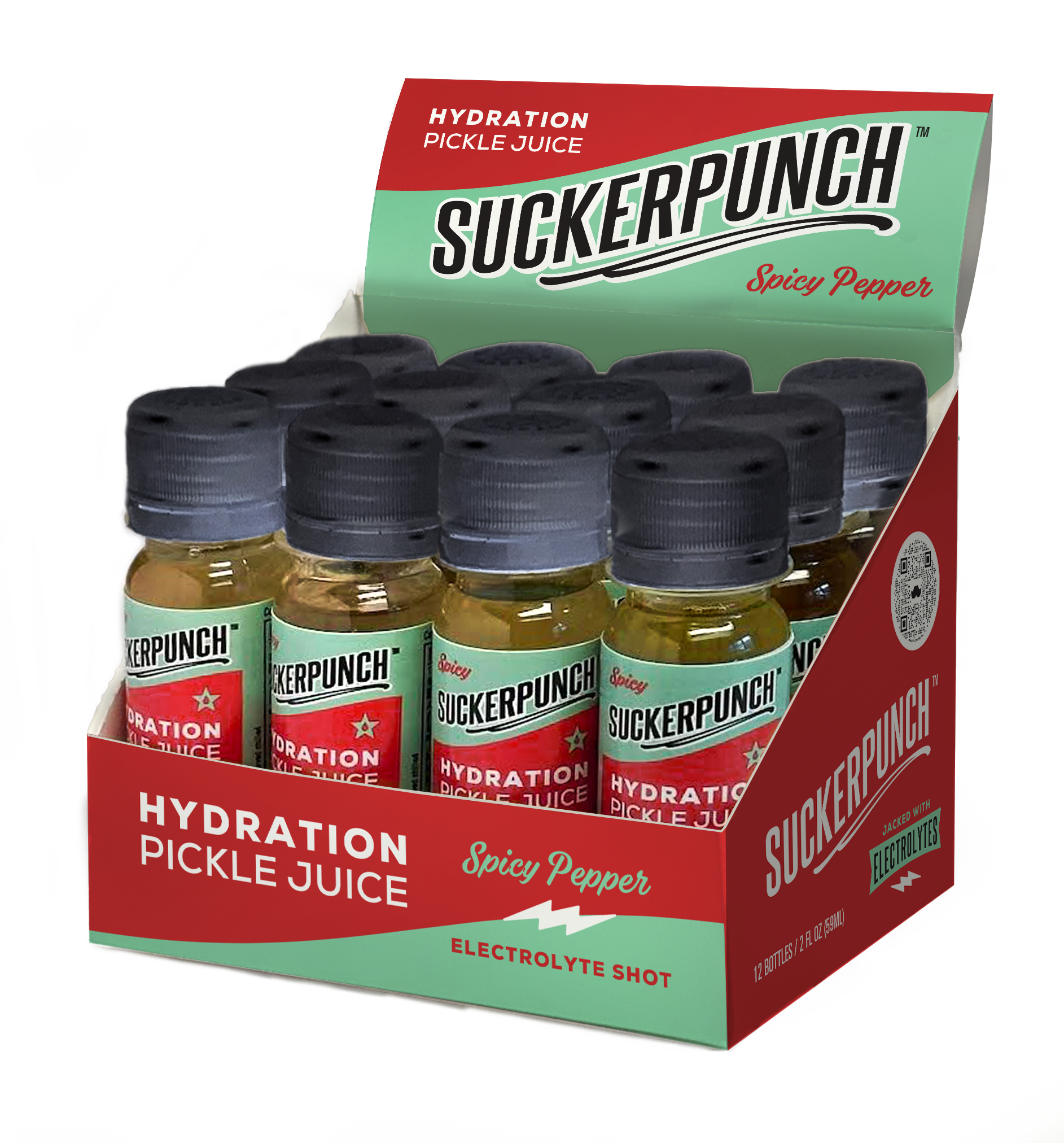 SuckerPunch 2oz Pickle Juice Shooter, Spicy PSC (12 count)