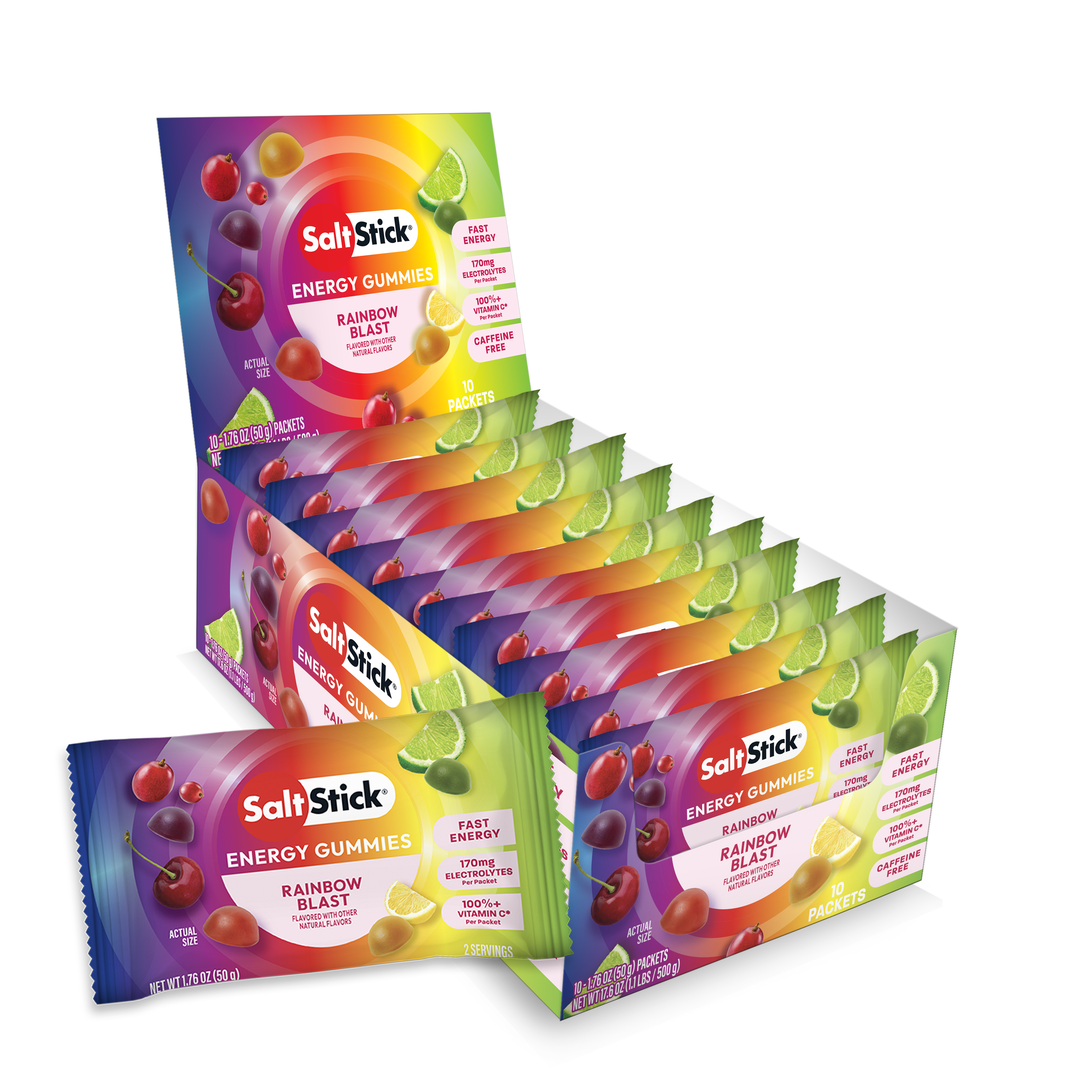 SaltStick Energy Gummies – Rainbow Blast