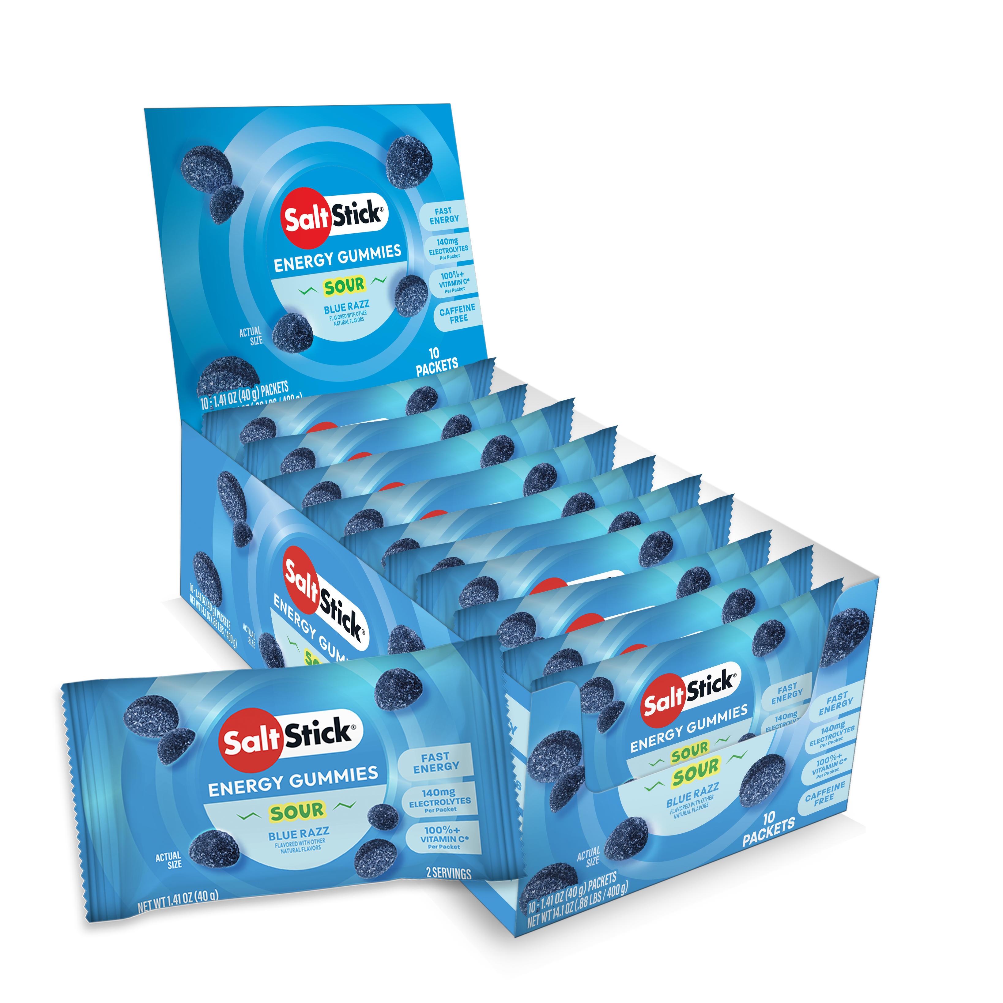 SaltStick Energy Gummies – Sour Blue Razz